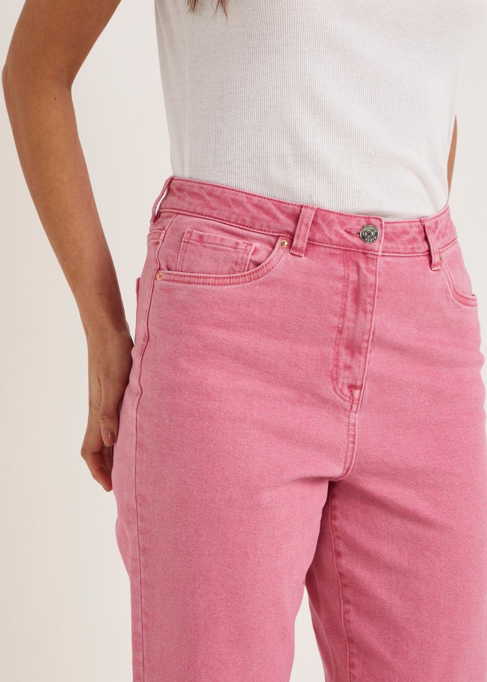 Ava Pink Mom Jeans (Long Length)