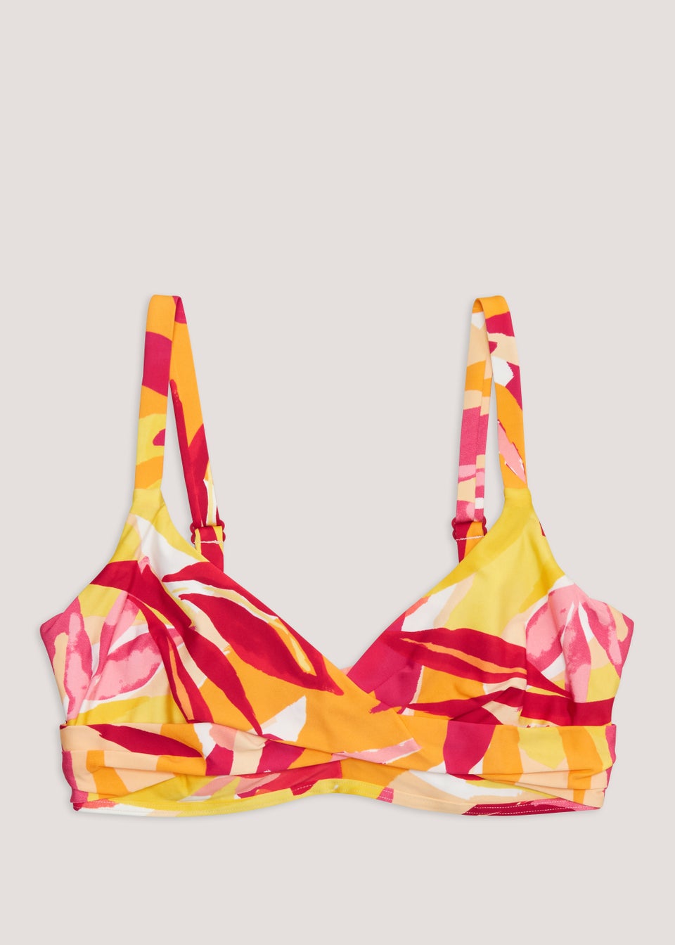 DD+ Multicoloured Print Smoothing Bikini Top - Matalan