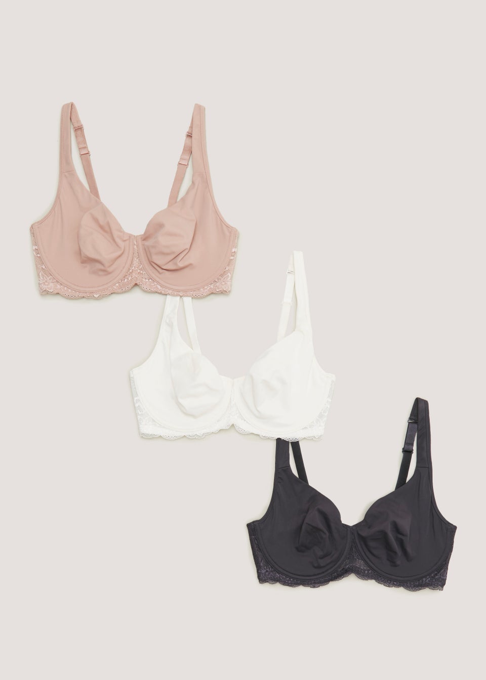 3 Pack DD+ Nude Non Padded Bras - Matalan
