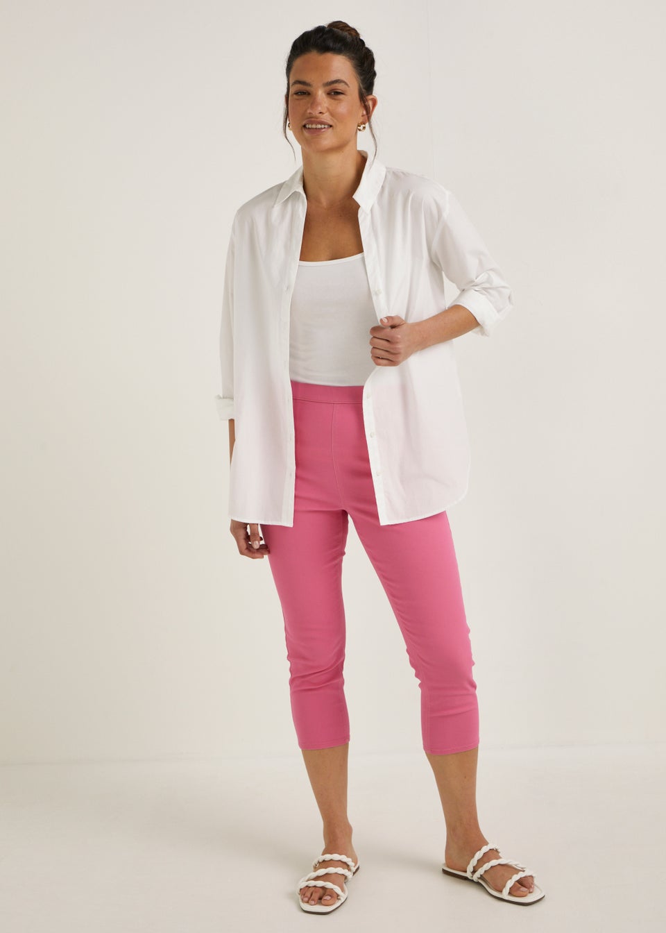 Rosie Pink Cropped Pull On Jeggings