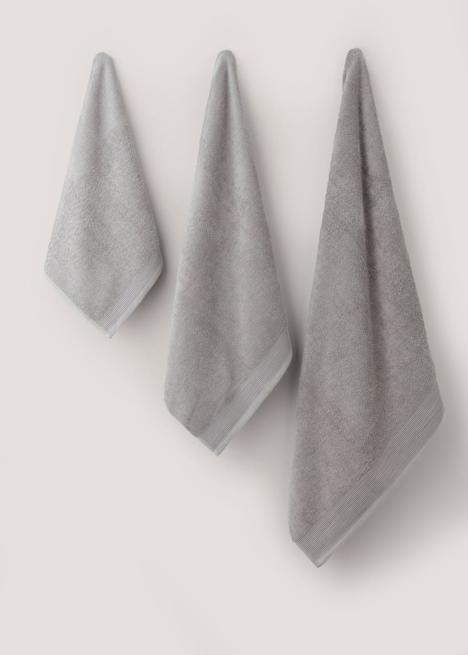 Grey Low Twist 100% Cotton Towels