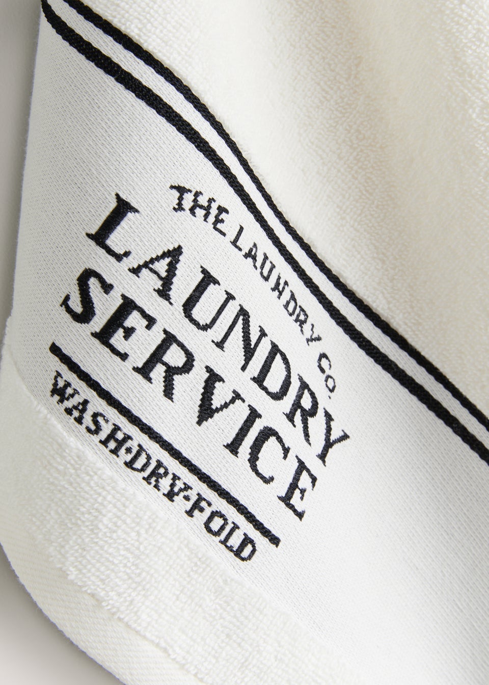 White The Laundry Co Border Hand Towel