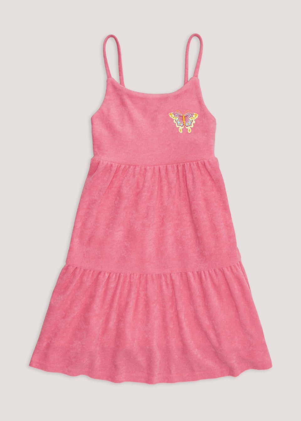 Girls Pink Towelling Butterfly Dress 4 13yrs Matalan