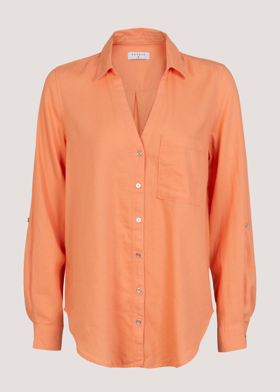 Orange Linen Blend Shirt