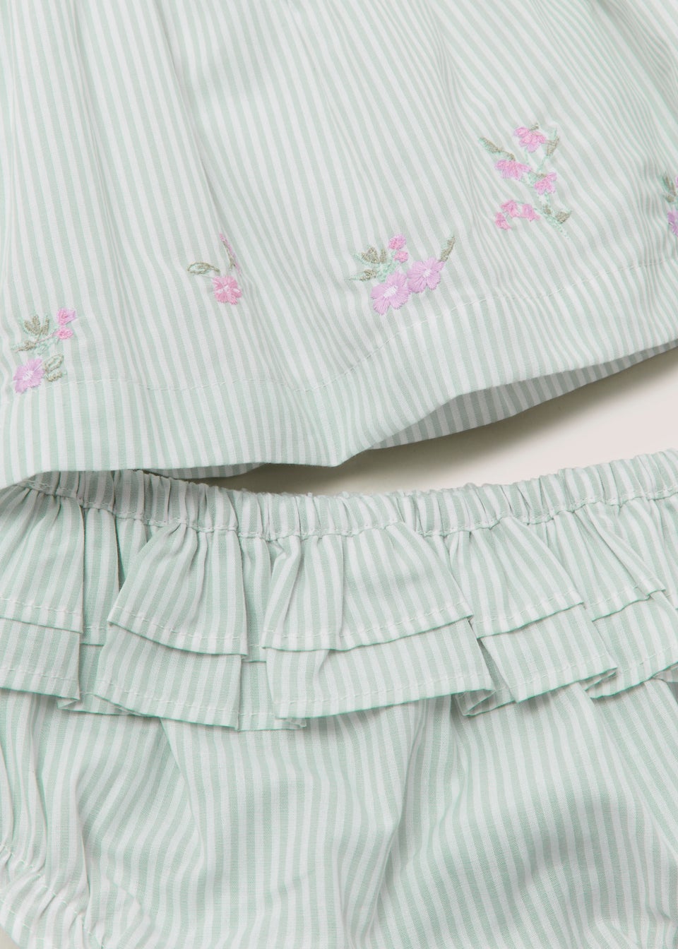Baby Green Stripe Dress & Knickers Set (Newborn-23mths)