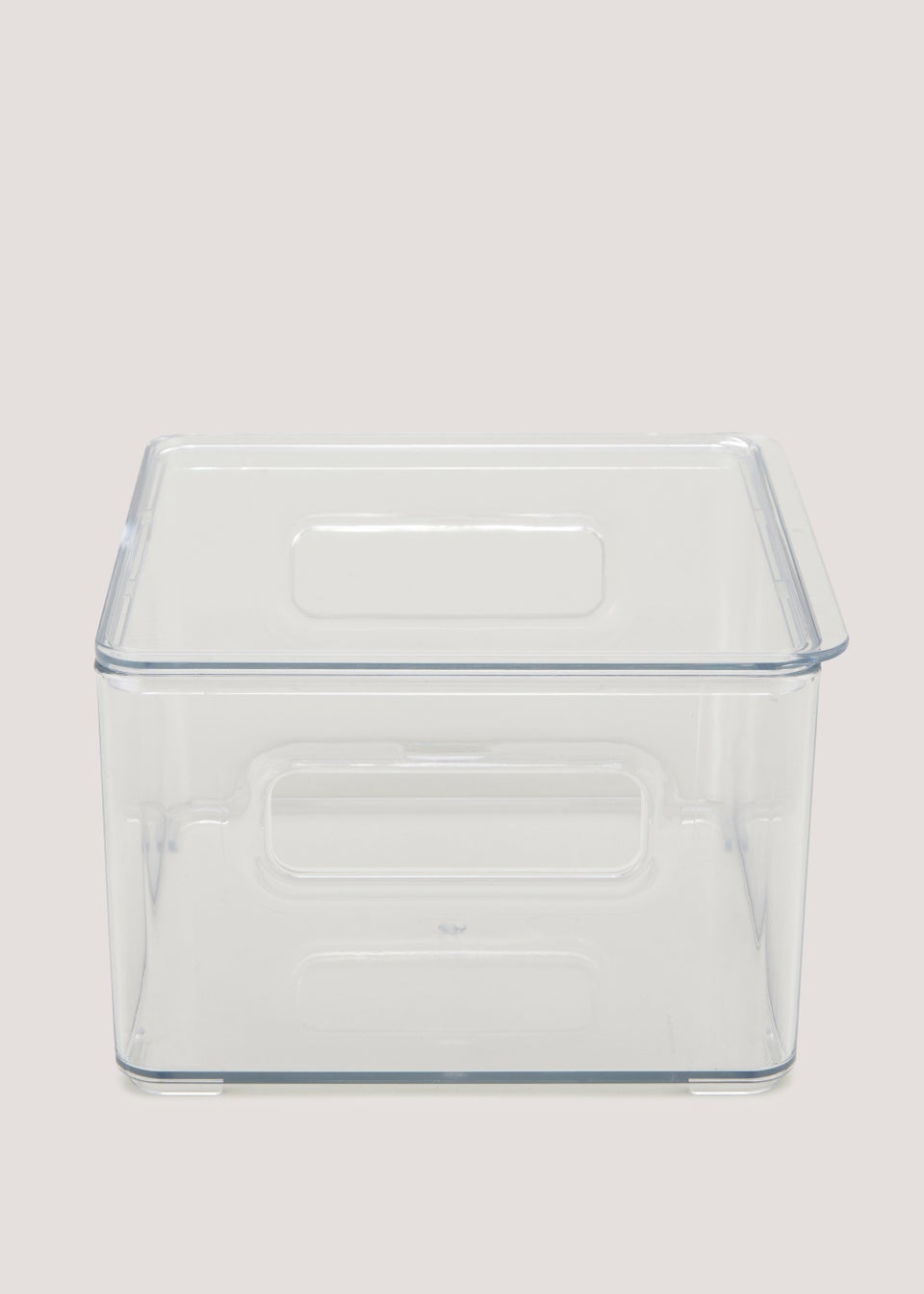Clear Acrylic Fridge Organiser With Lid (15.5cm x 15cm x 10cm)