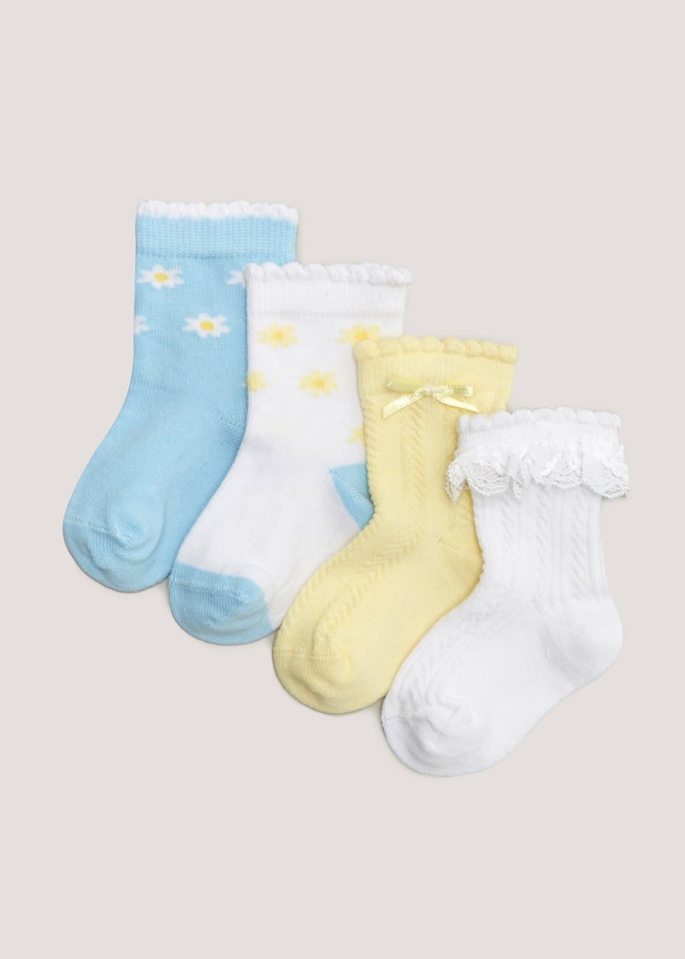 4 Pack Floral Baby Socks (Newborn-12mths)