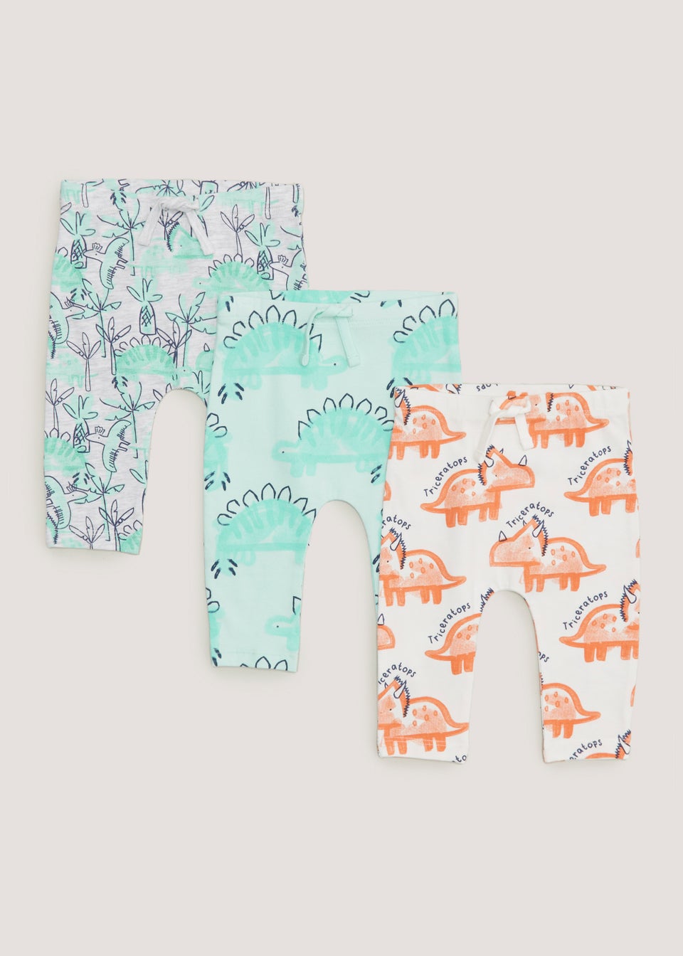 Baby 3 Pack Dinosaur Leggings Newborn 23mths Matalan