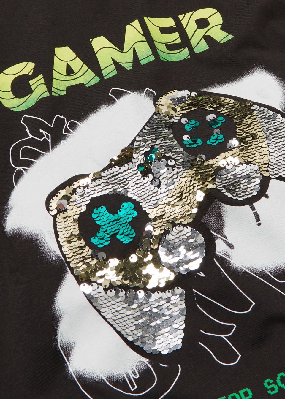 Boys Black Gamer Short Pyjama Set (4-13yrs)