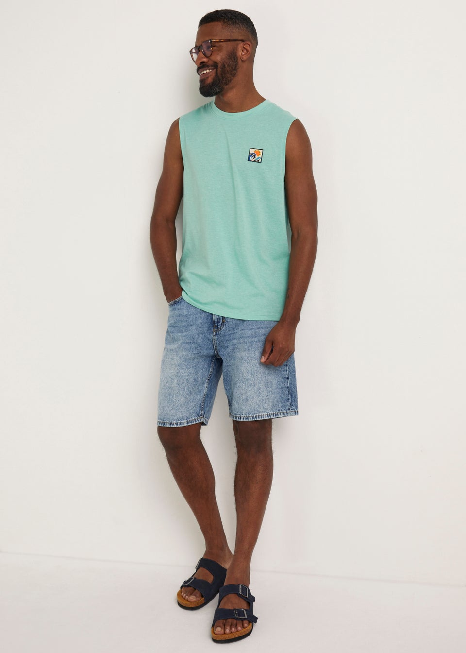 Turquoise Badge Vest Top