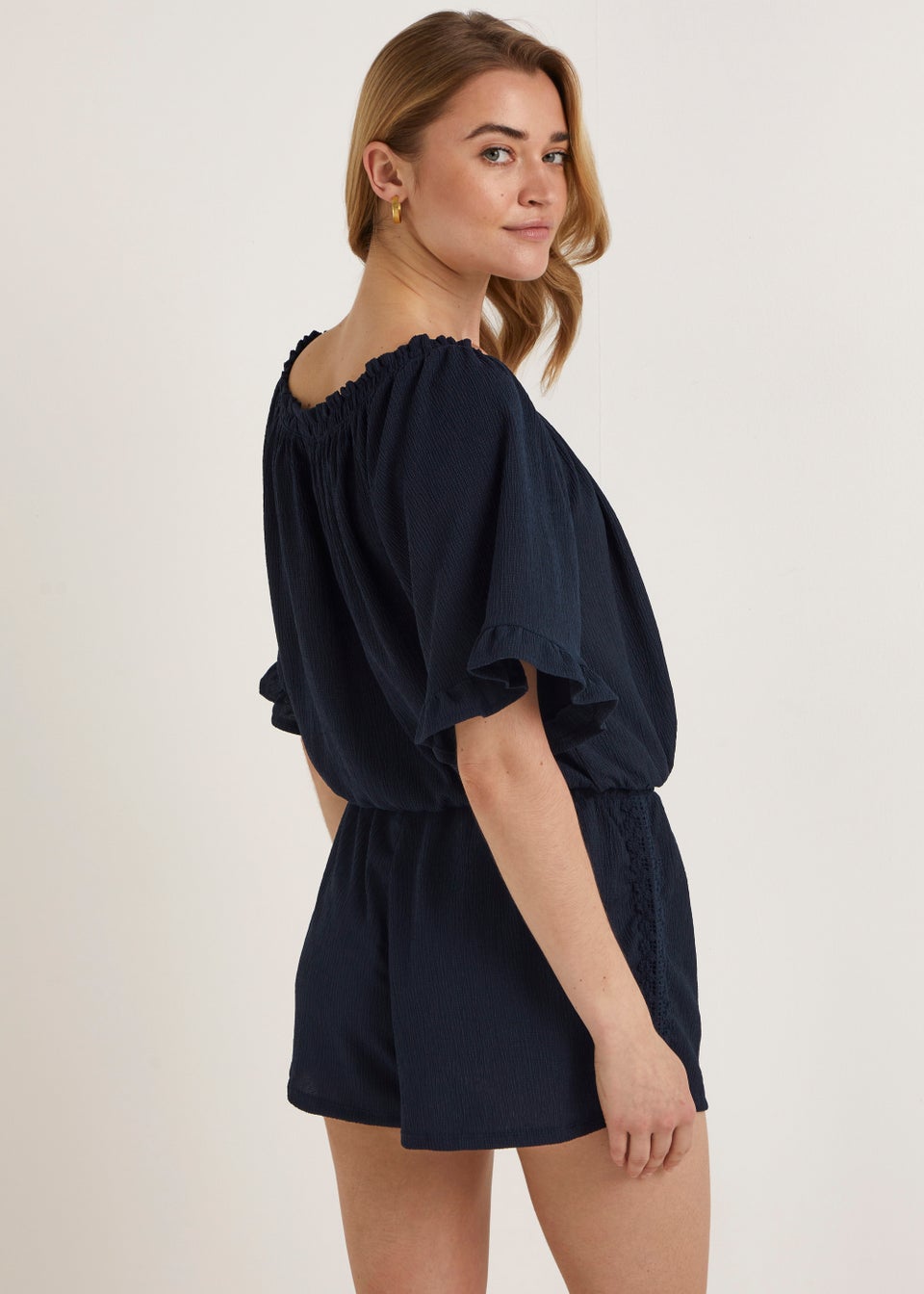 Navy Lace Co-Ord Top