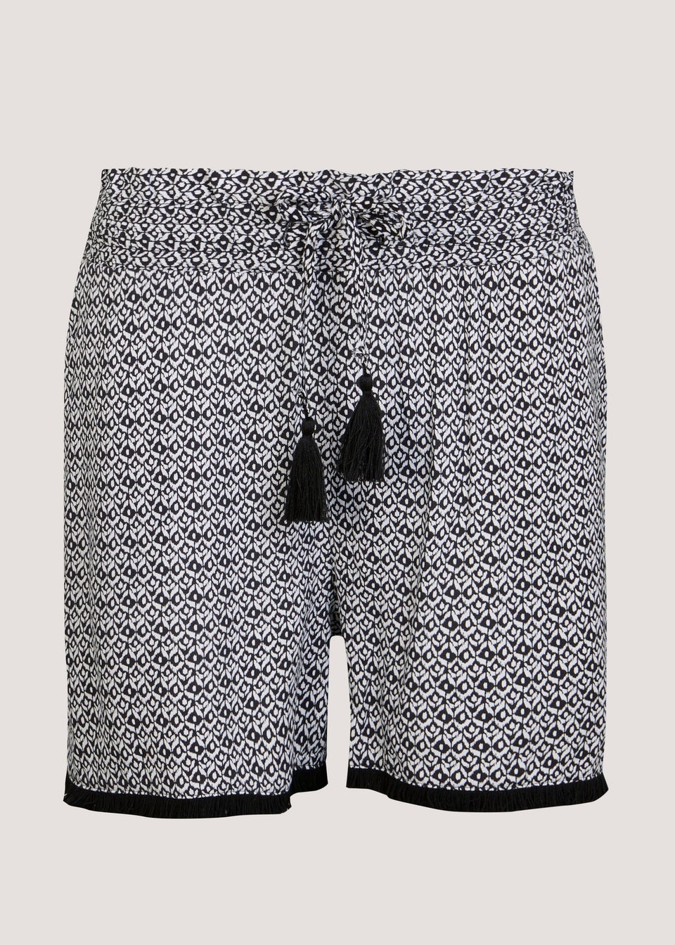 Monochrome Print Tassel Shorts