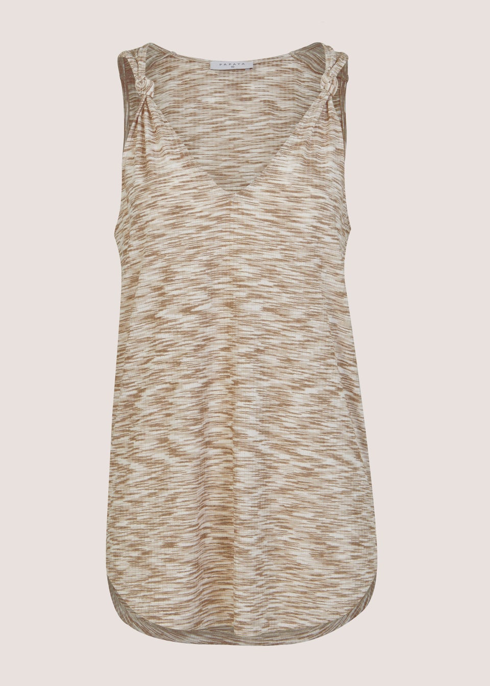 Beige Space Dye Co-Ord Vest Top
