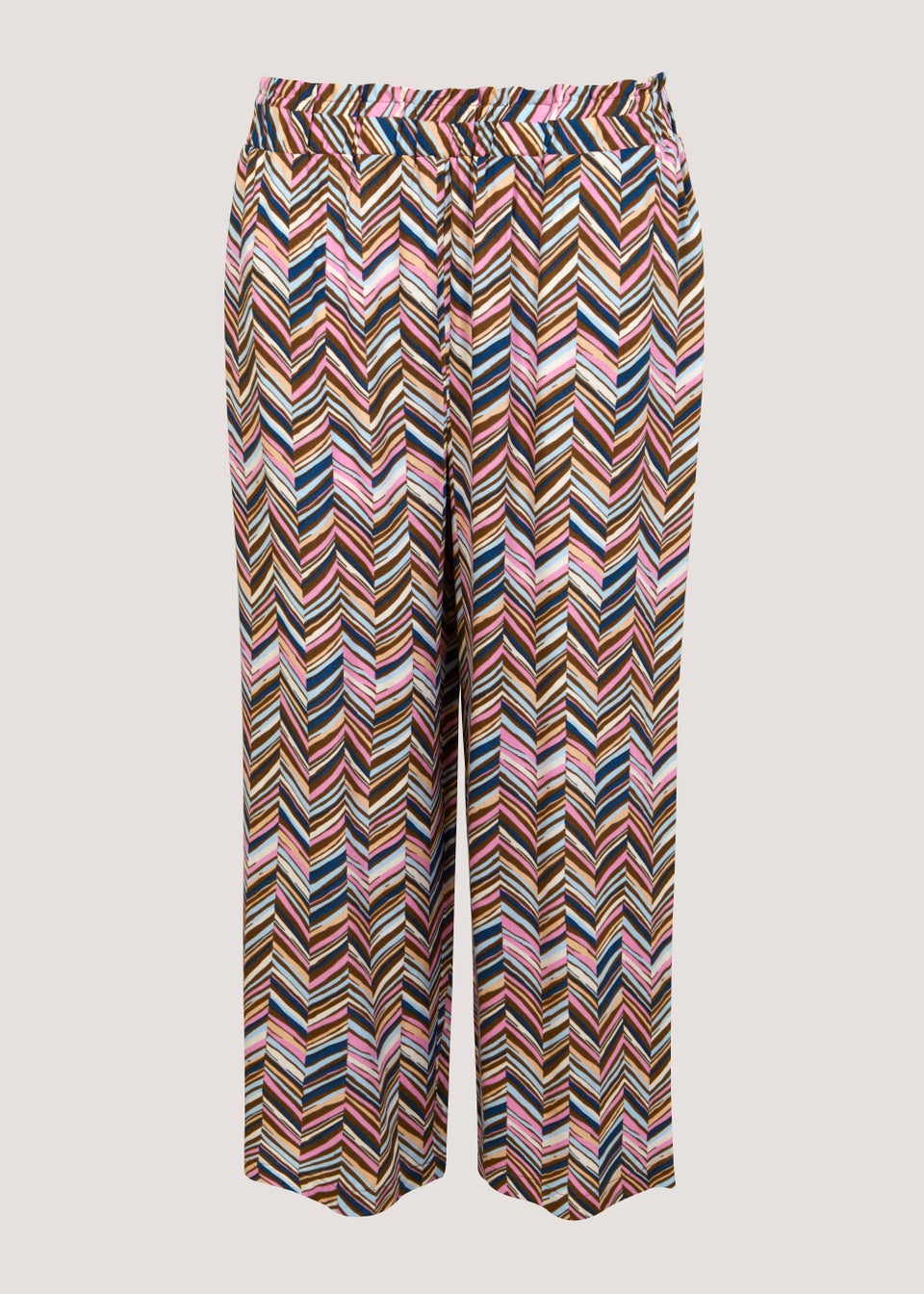 Multicoloured Zigzag Wide Leg Cropped Trousers - Matalan