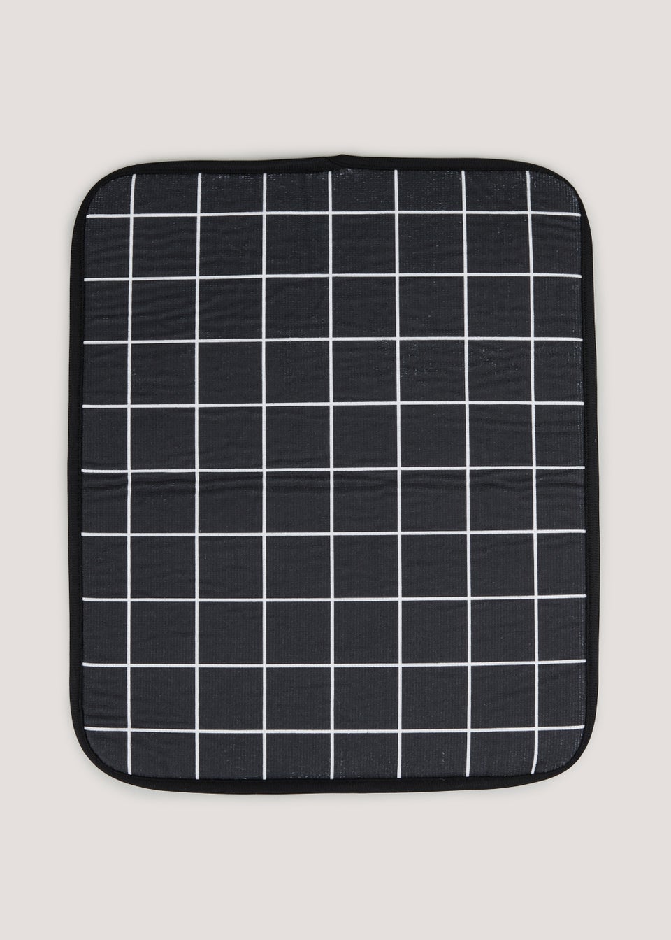 Black Check Draining Mat (45cm x 36cm)