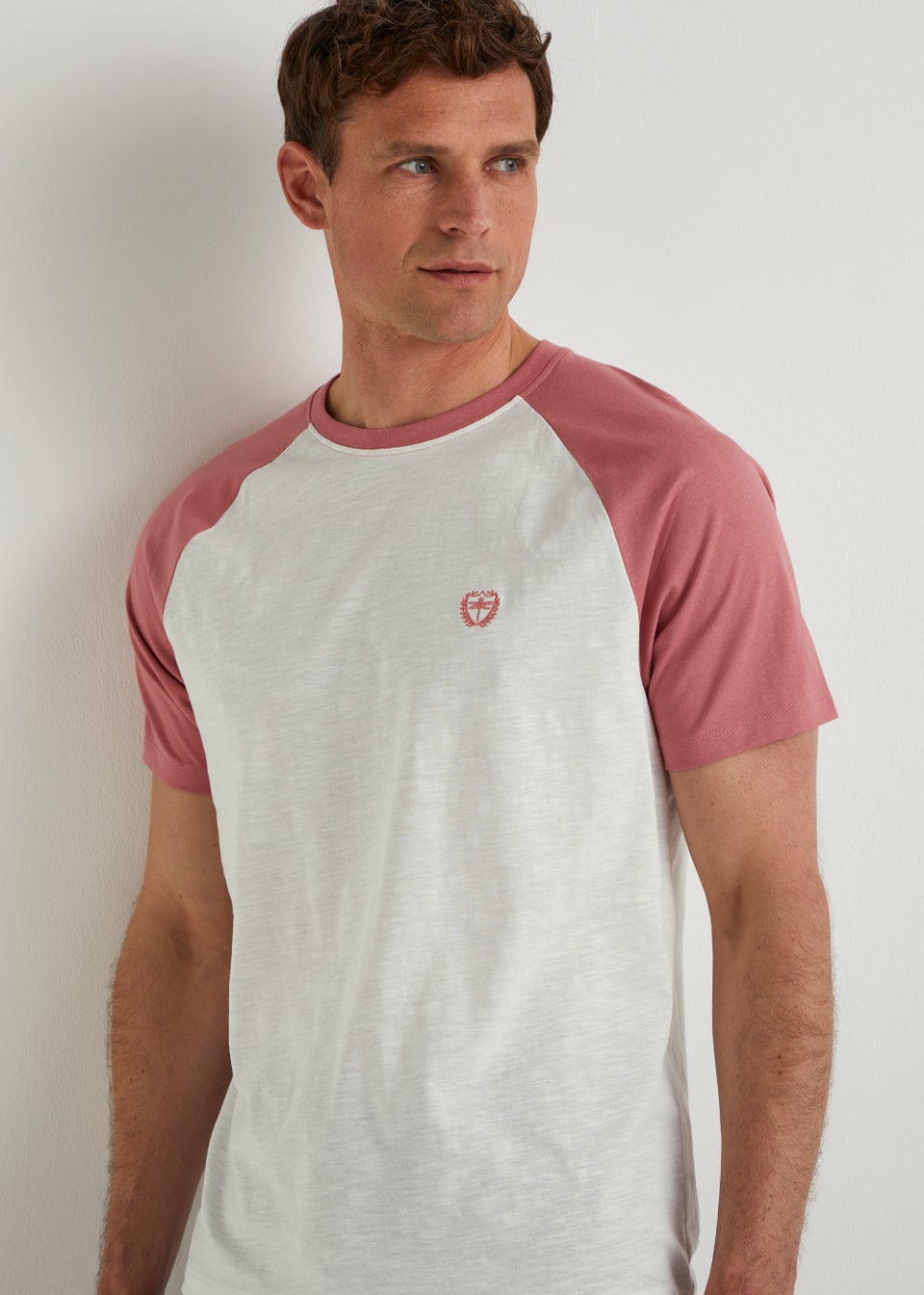 White & Pink Raglan T-Shirt