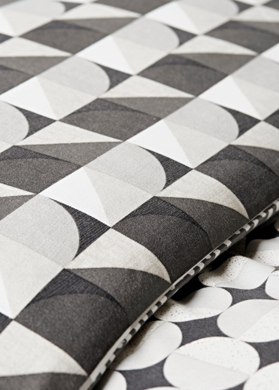 Grey Geo Stripe Print Duvet Cover