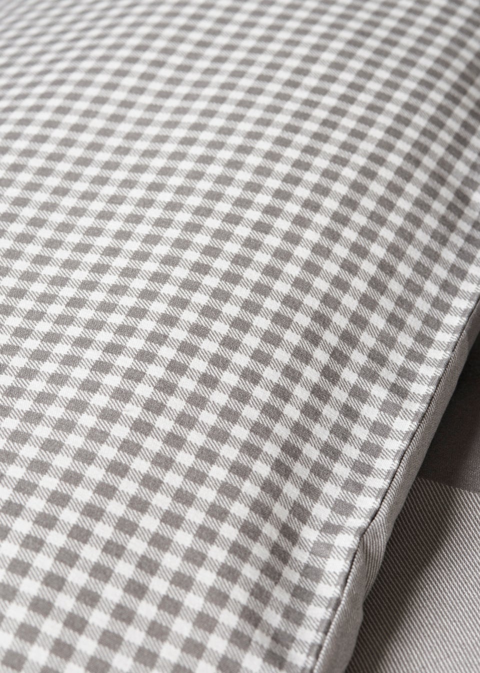 Grey Gingham Reversible Duvet Cover