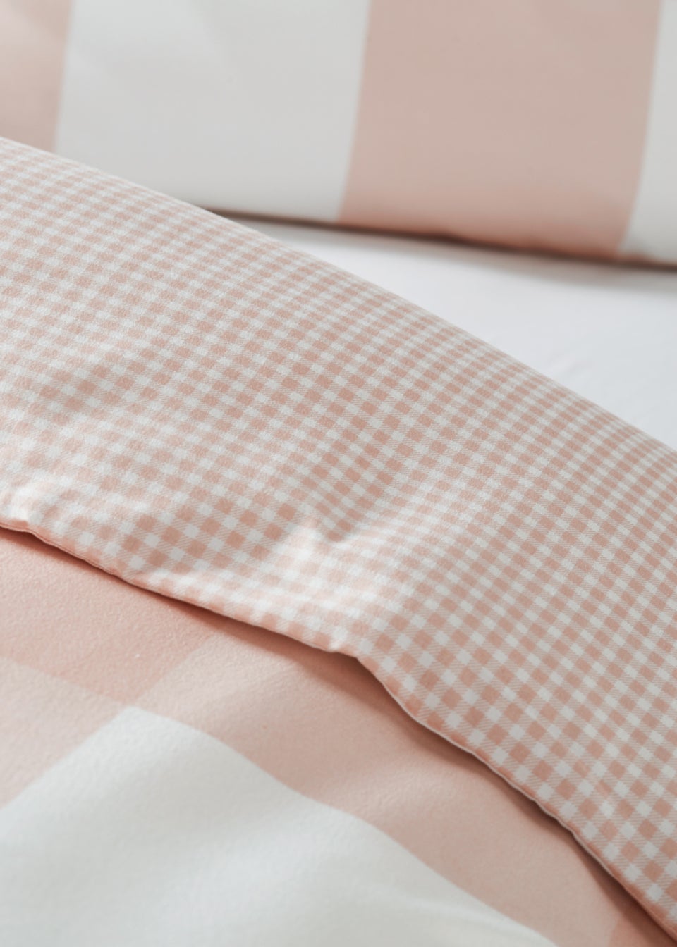 Pink Gingham Reversible Duvet Cover