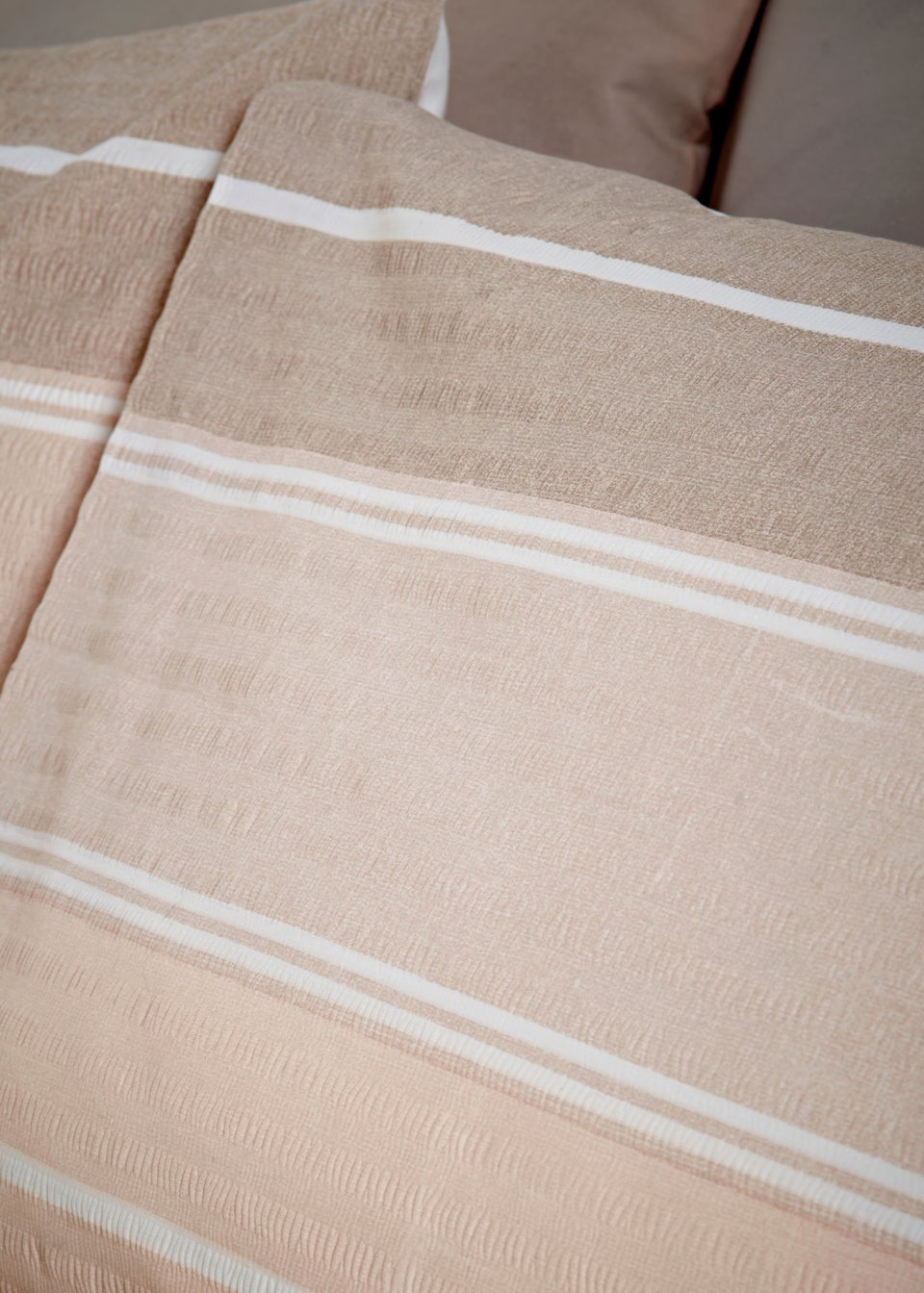 Natural Seersucker Stripe Duvet Cover
