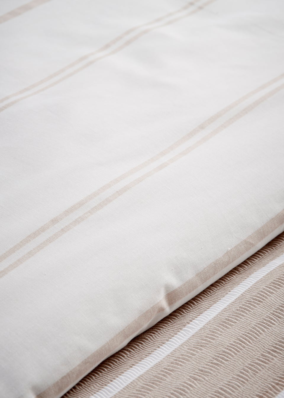 Natural Seersucker Stripe Duvet Cover