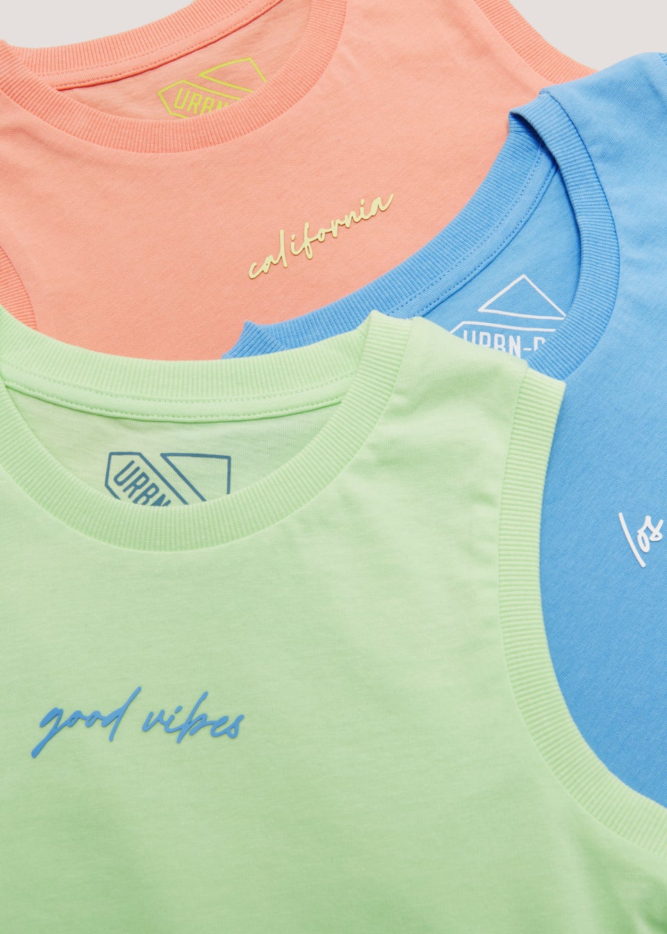Boys 3 Pack Slogan Vest Tops 4 13yrs