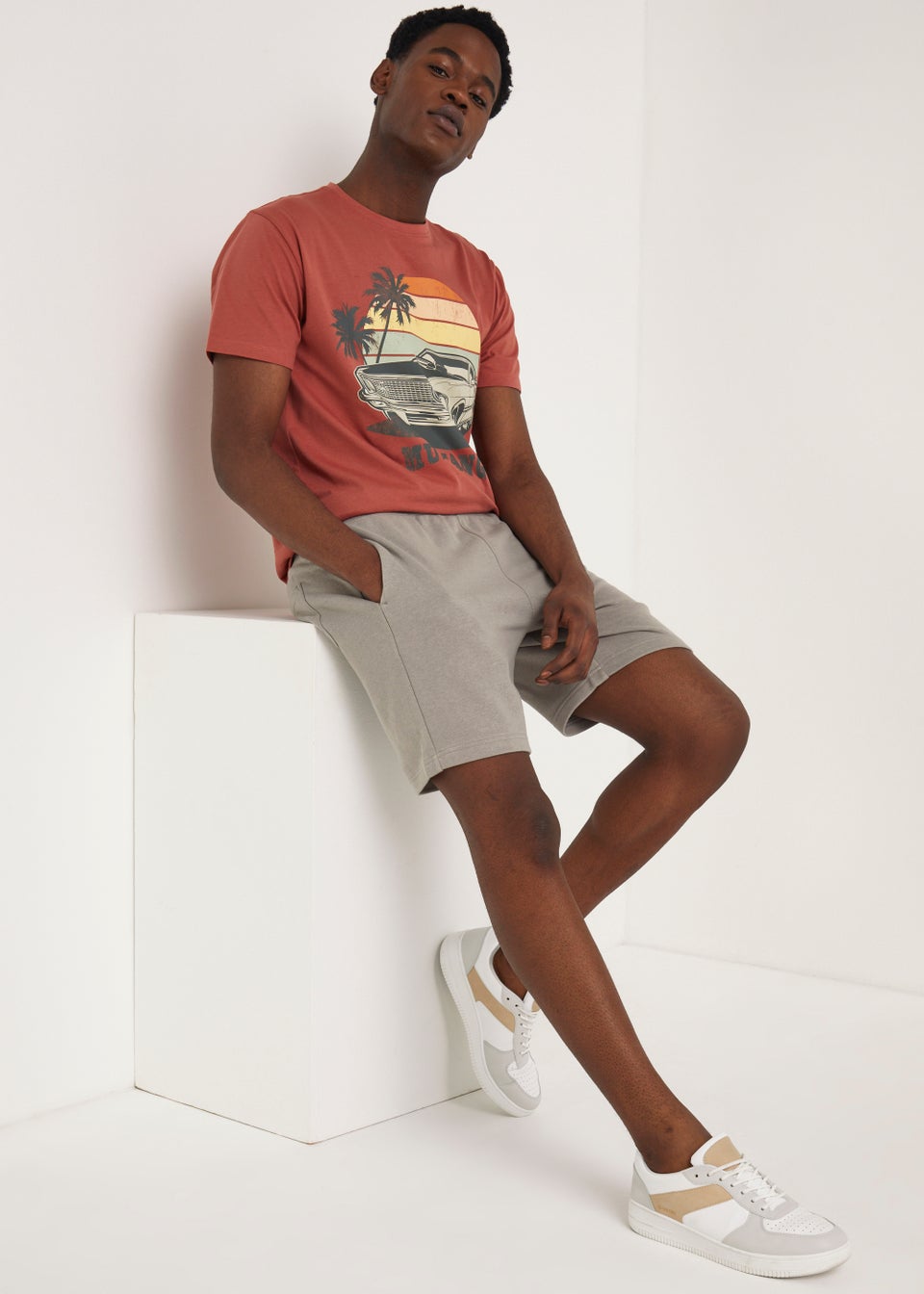 Stone Essential Jogger Shorts Matalan