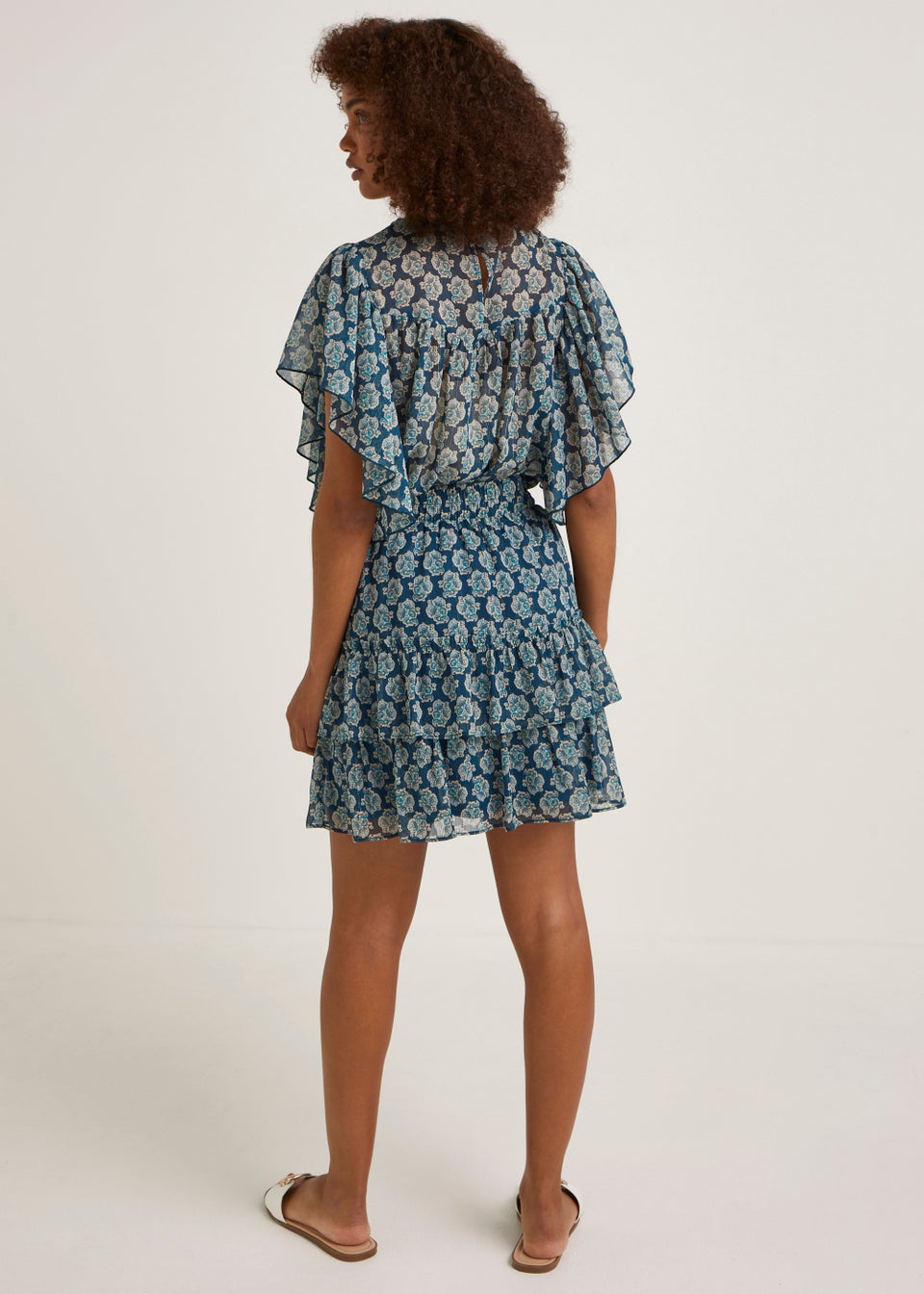 Blue Print Metallic Co-Ord Mini Skirt