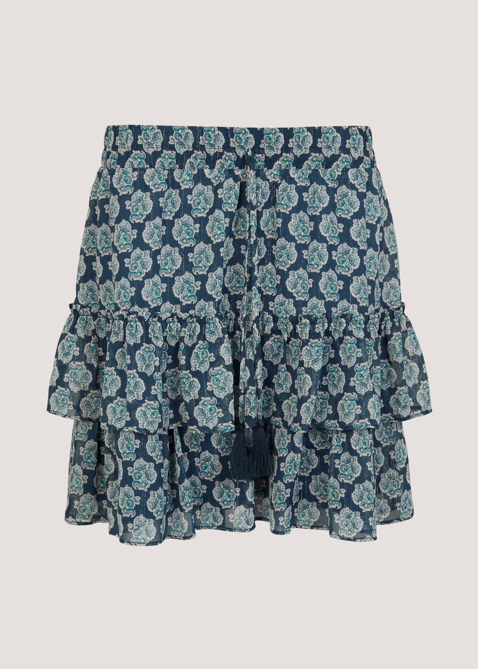 Blue Print Metallic Co-Ord Mini Skirt