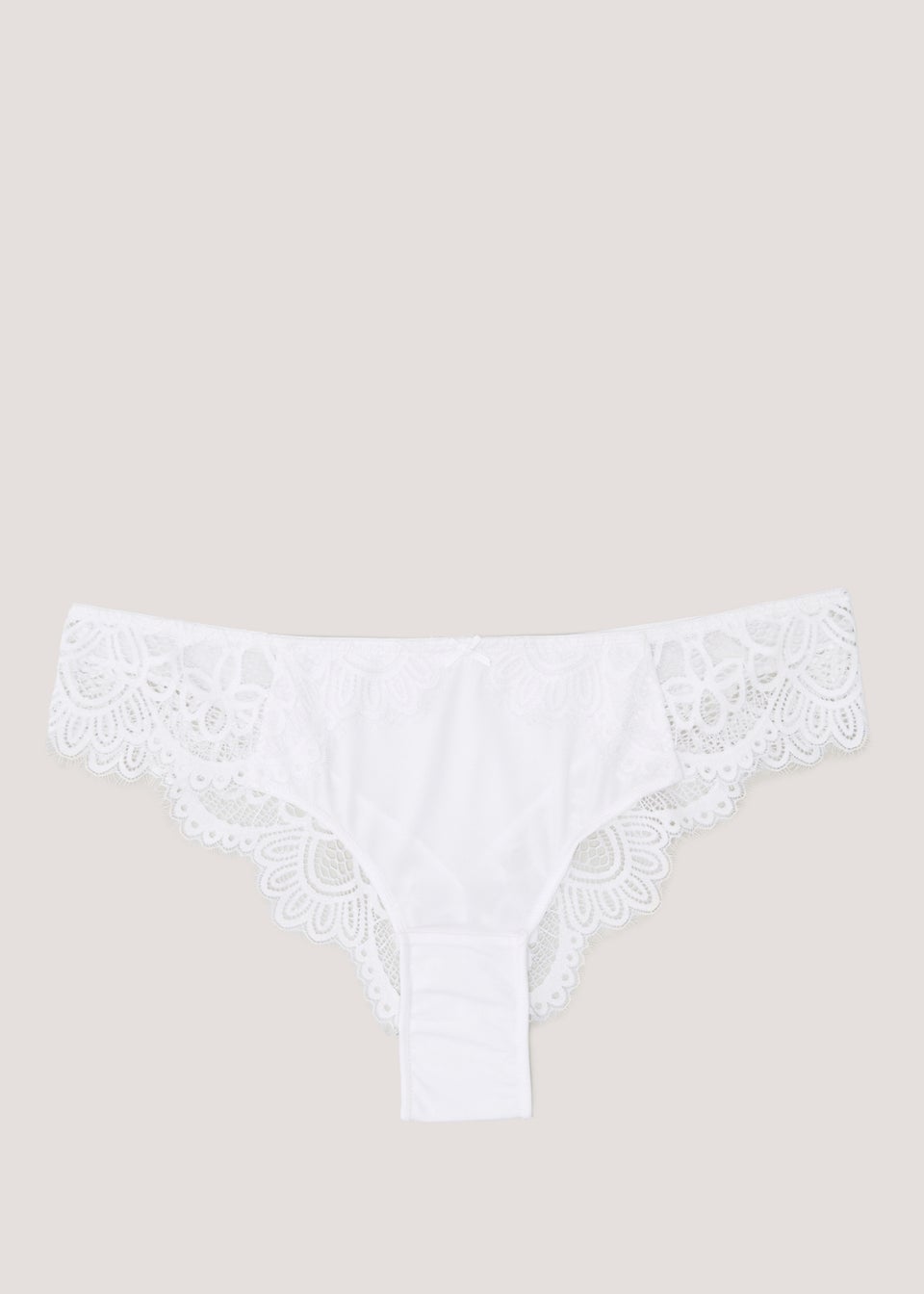 White Lace Detail Brazilian Knickers