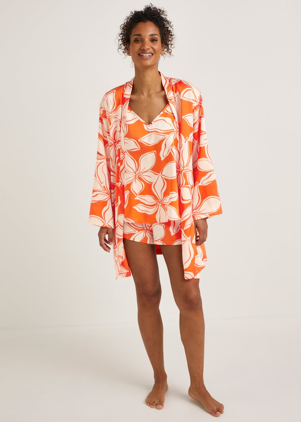 Orange Floral Kimono