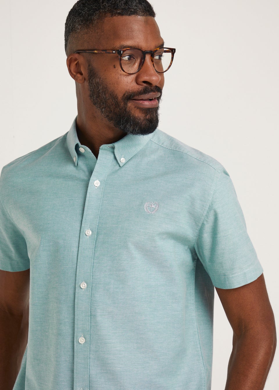 Green Short Sleeve Oxford Shirt
