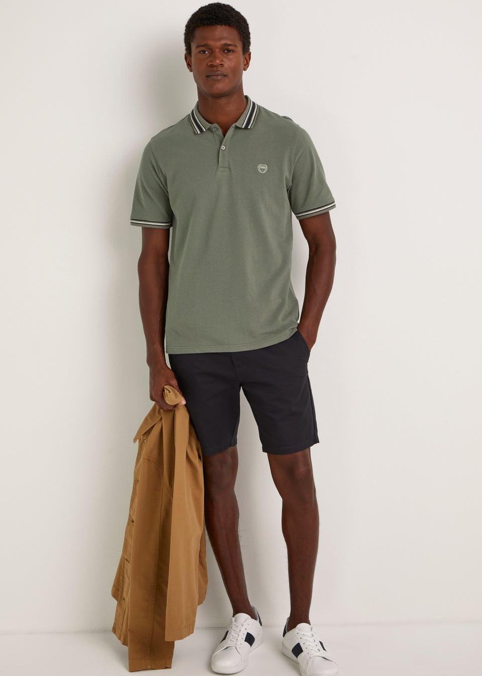Khaki Tipped Polo Shirt