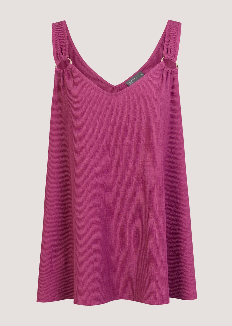 Papaya Curve Pink Textured Ring Vest Top