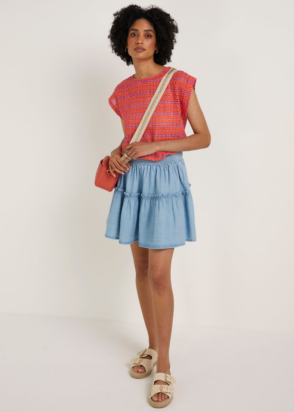 Mid Wash Ruffle Skirt
