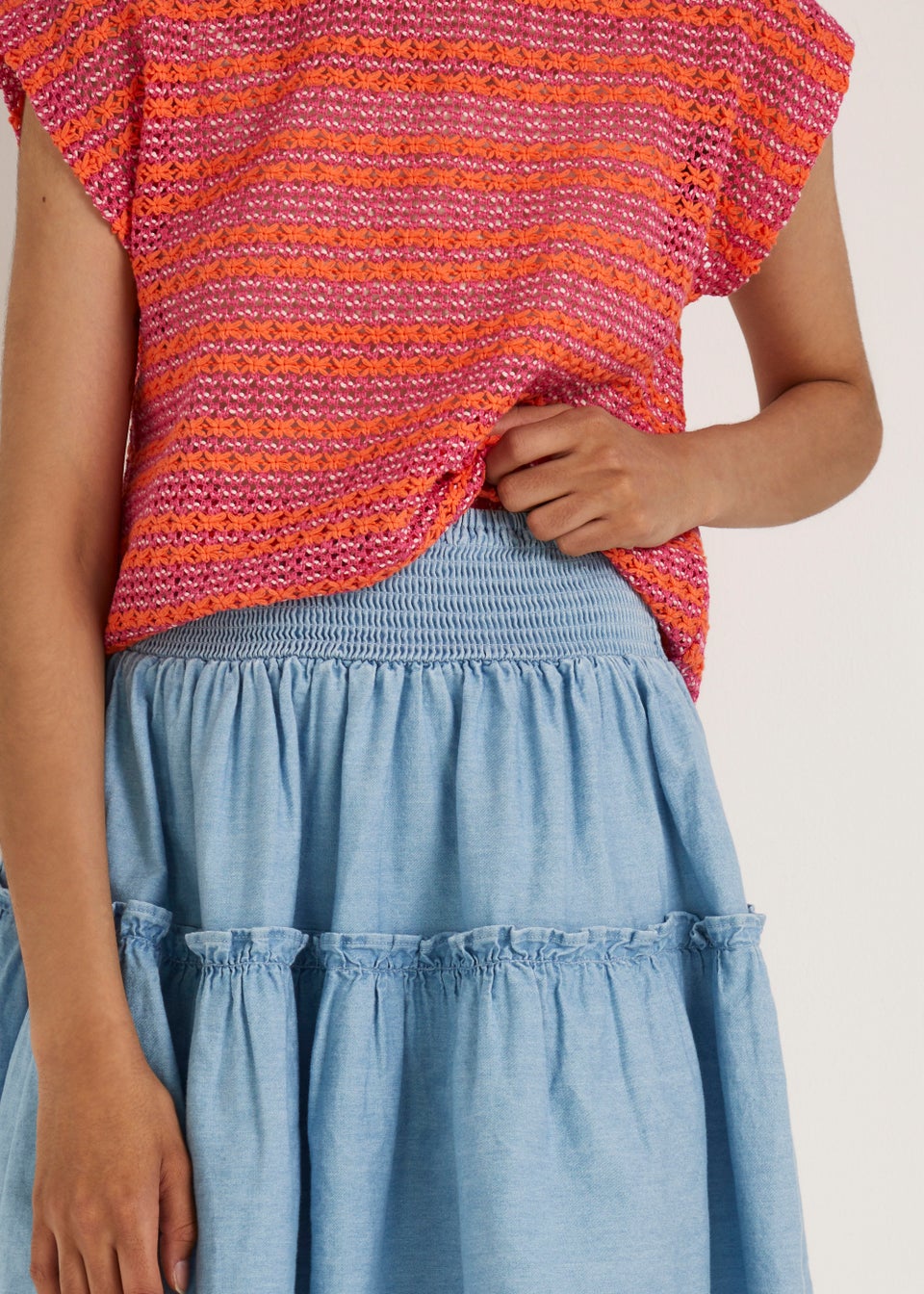 Mid Wash Ruffle Skirt