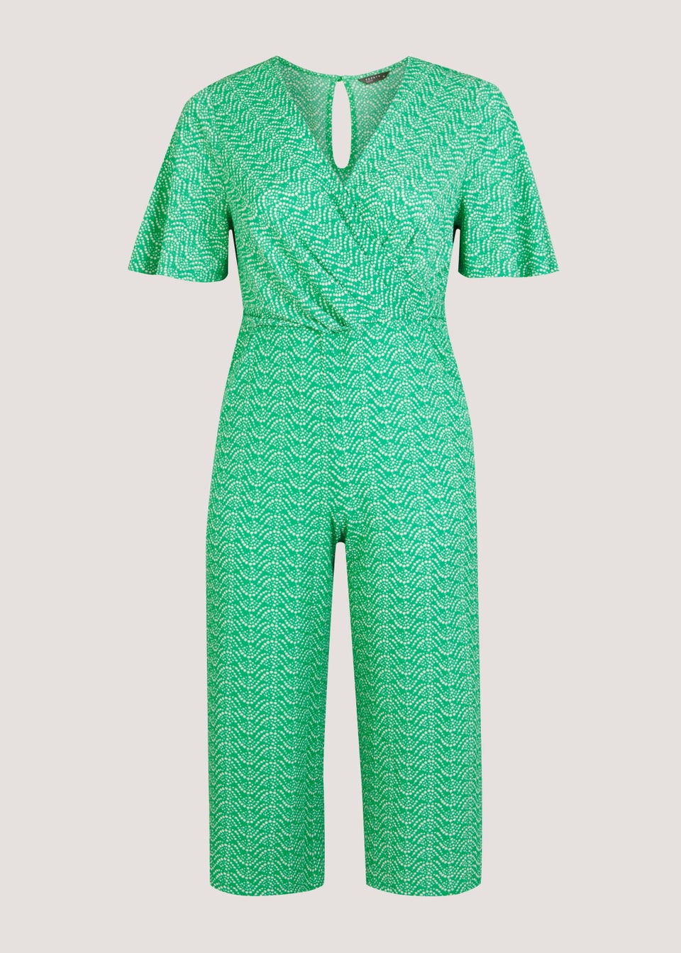 Papaya Curve Green Print Jumpsuit - Matalan