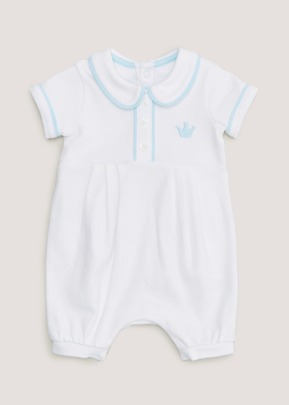 Baby White King Collar Romper (Tiny Baby-12mths)