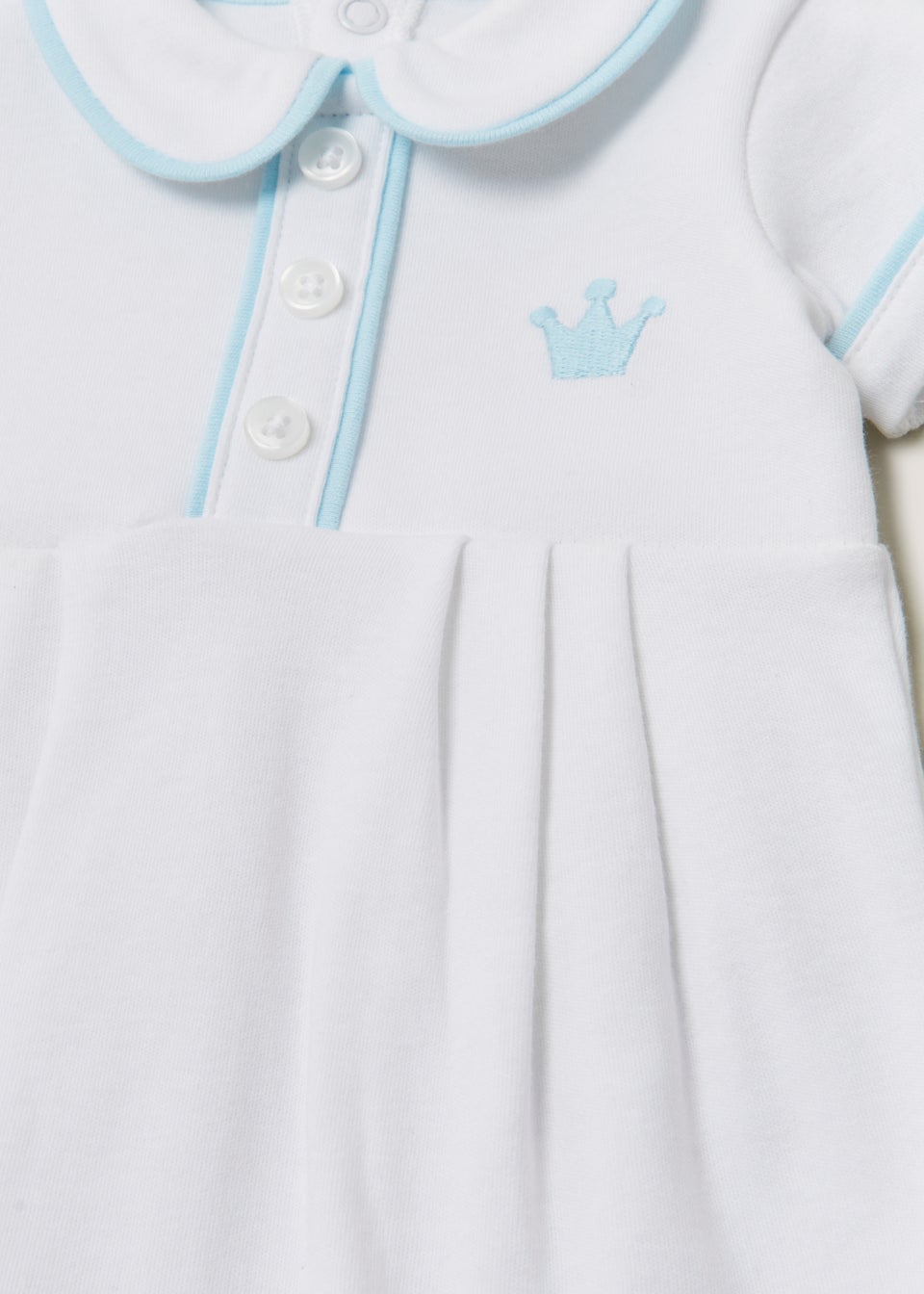 Baby White King Collar Romper (Tiny Baby-12mths)