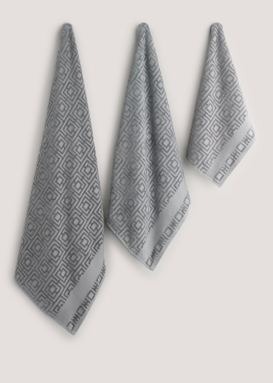 Grey Key Velour Towels