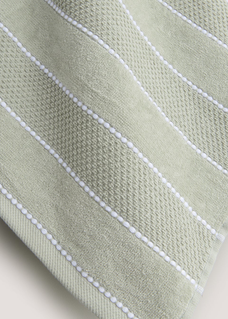 Sage Textured Stripe Towels