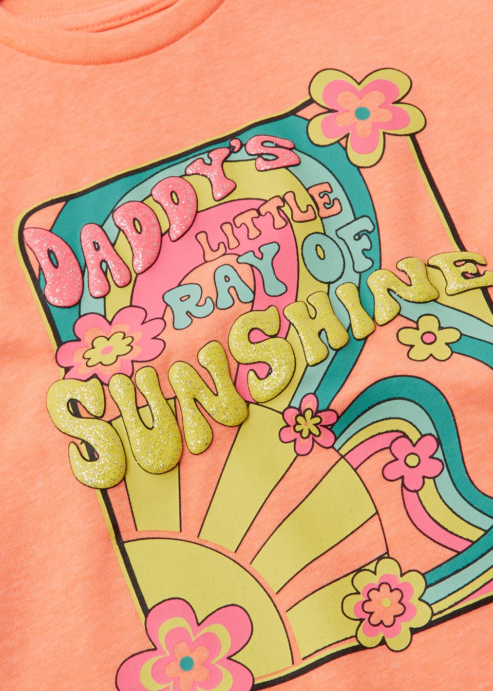 Girls Orange Retro Slogan T-Shirt (9mths-6yrs)