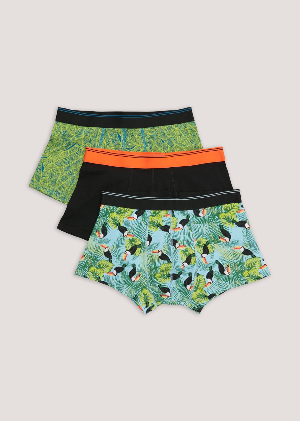 3 Pack Green Toucan Print Hipsters