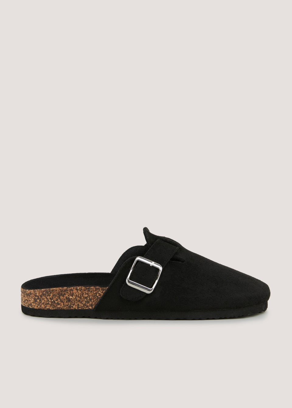 Black Closed Toe Footbed Sandals