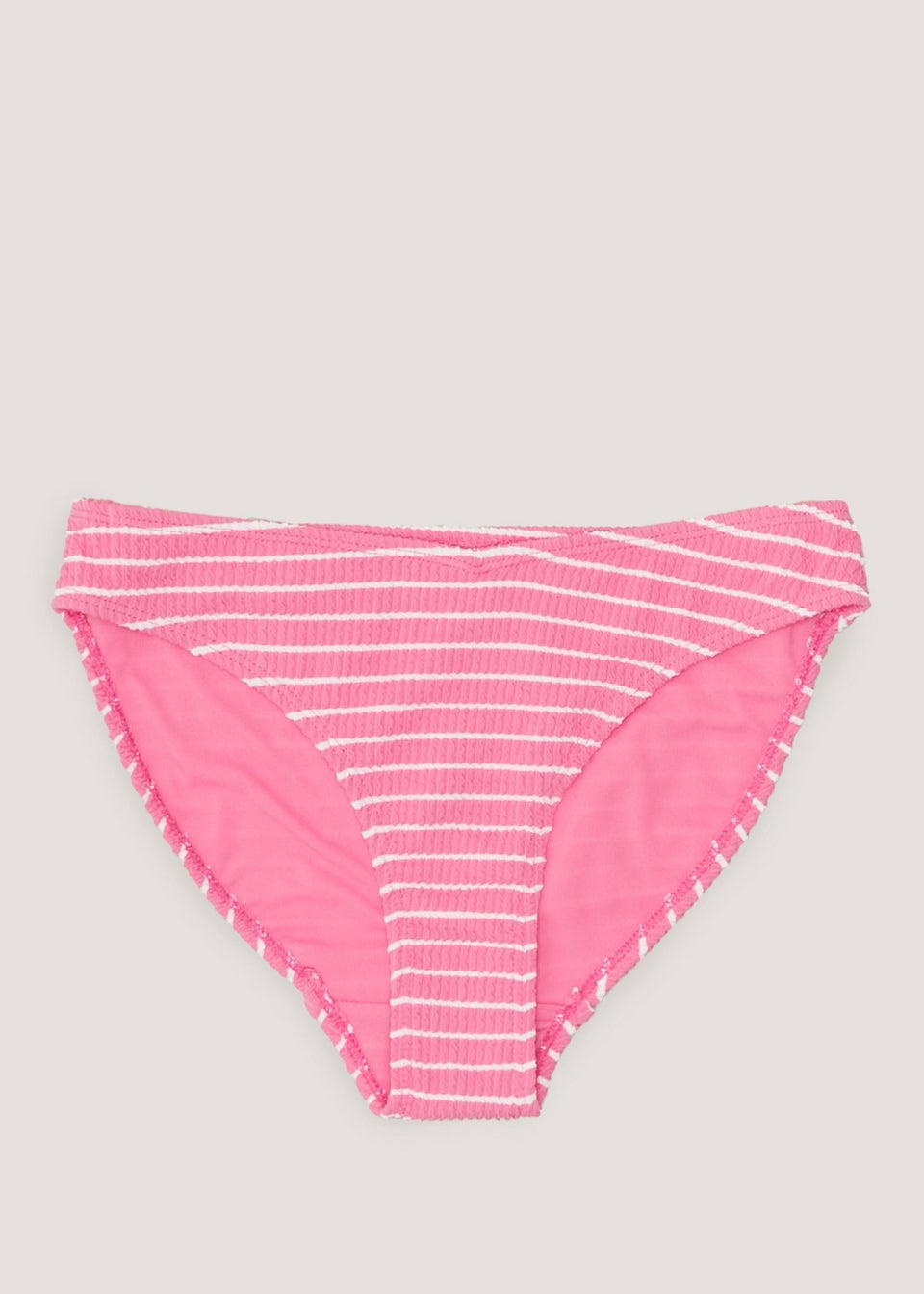 Pink Stripe Crinkle Bikini Bottoms