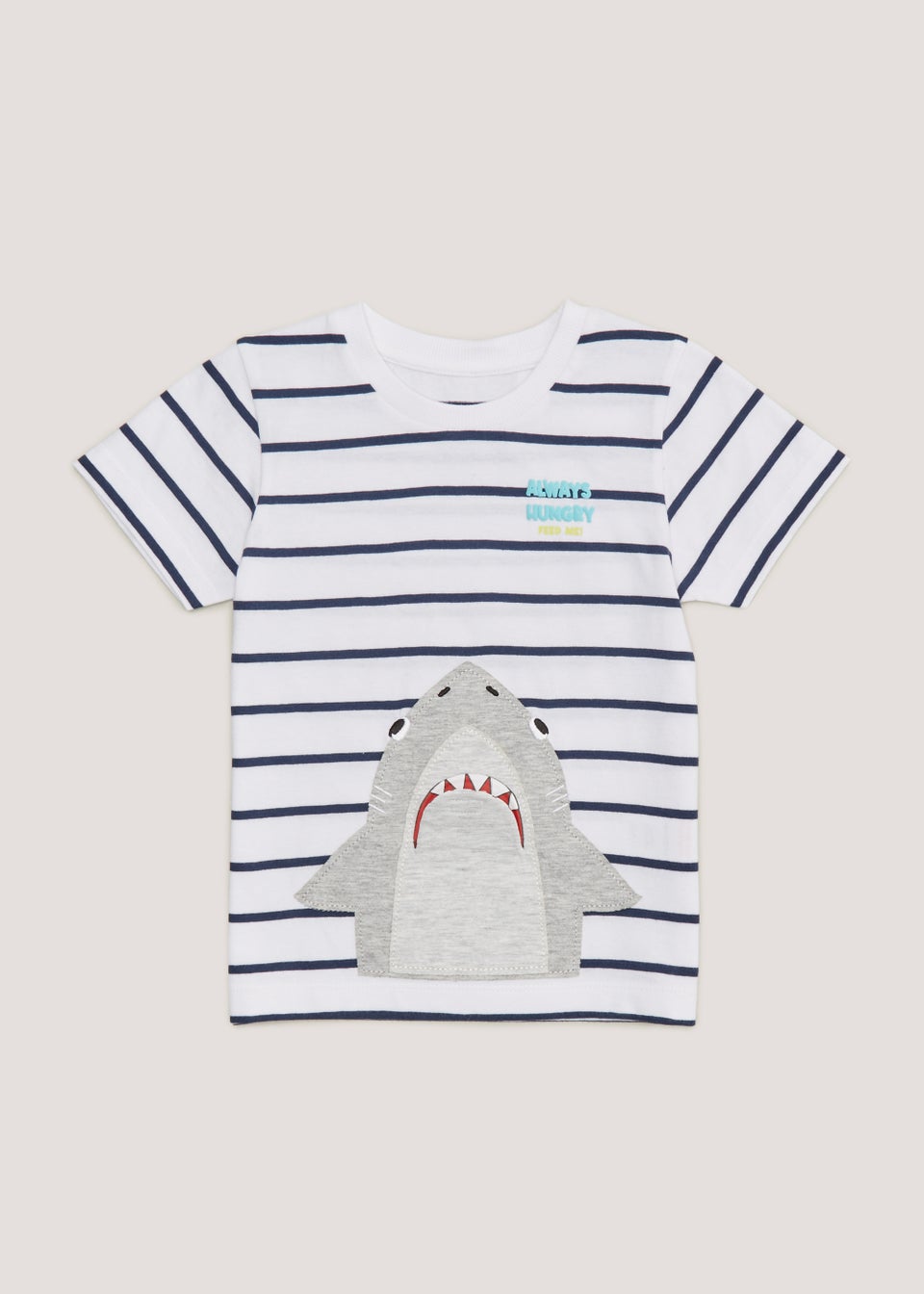 Boys Blue 3D Shark T-Shirt (9mths-6yrs)