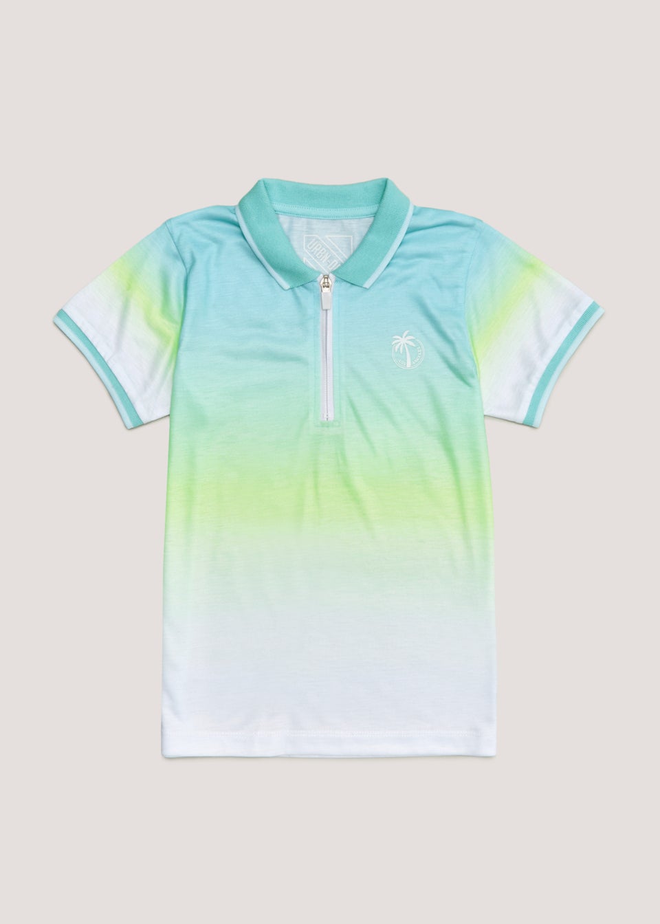 Boys Aqua Ombre Polo Shirt (4-13yrs)