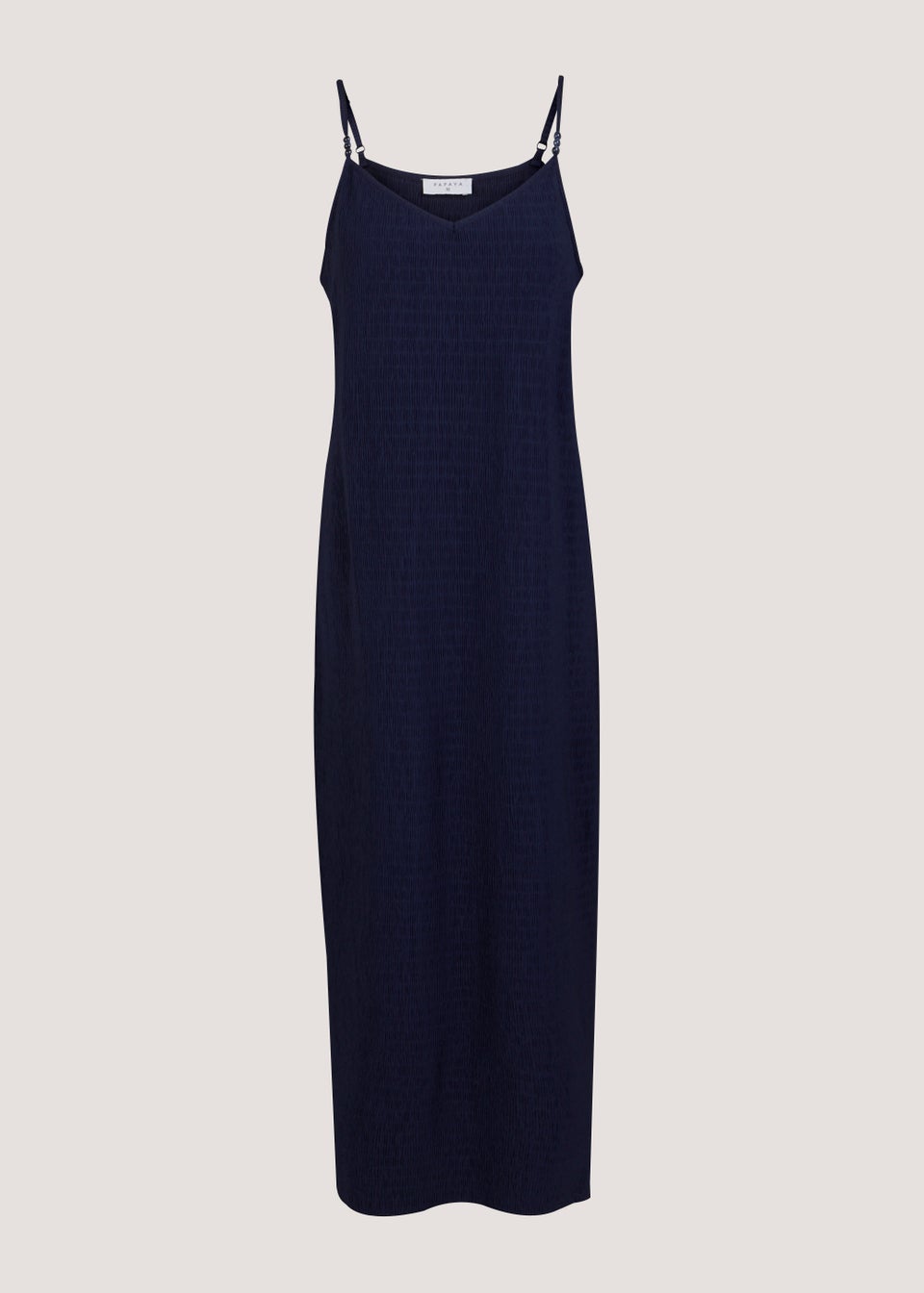Navy Textured Jersey Midi Cami Dress