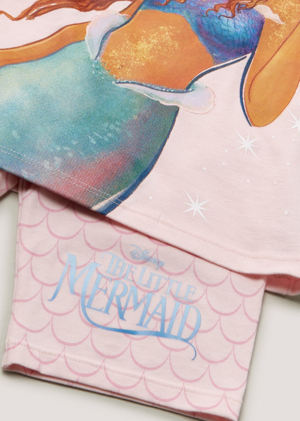Kids Pink Disney Little Mermaid Shortie Pyjama Set (2-9yrs)