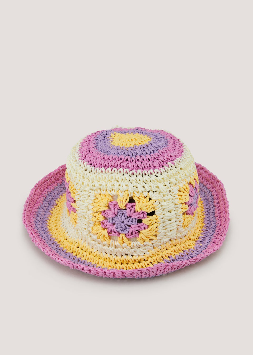Girls Pastel Crochet Sun Hat (3-6yrs)